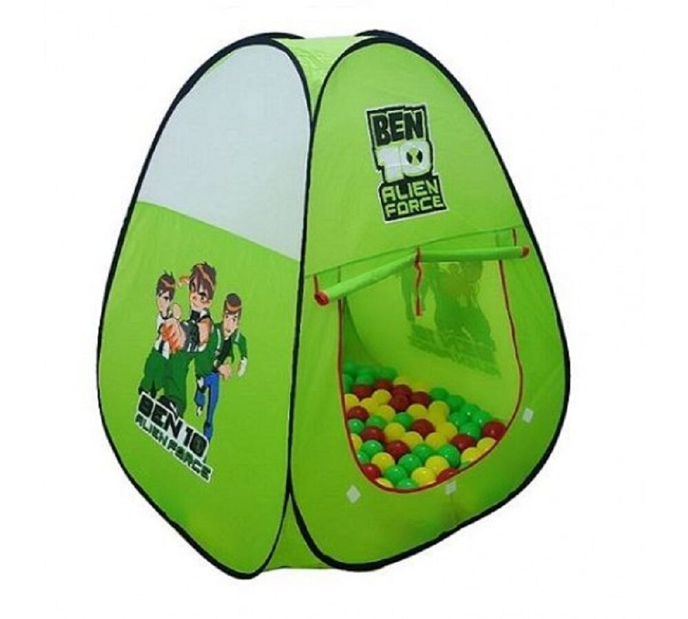 Baby Play Tent House Ben 10( এক বছর থেকে ৭ বছর) ৫০ পিস বল free